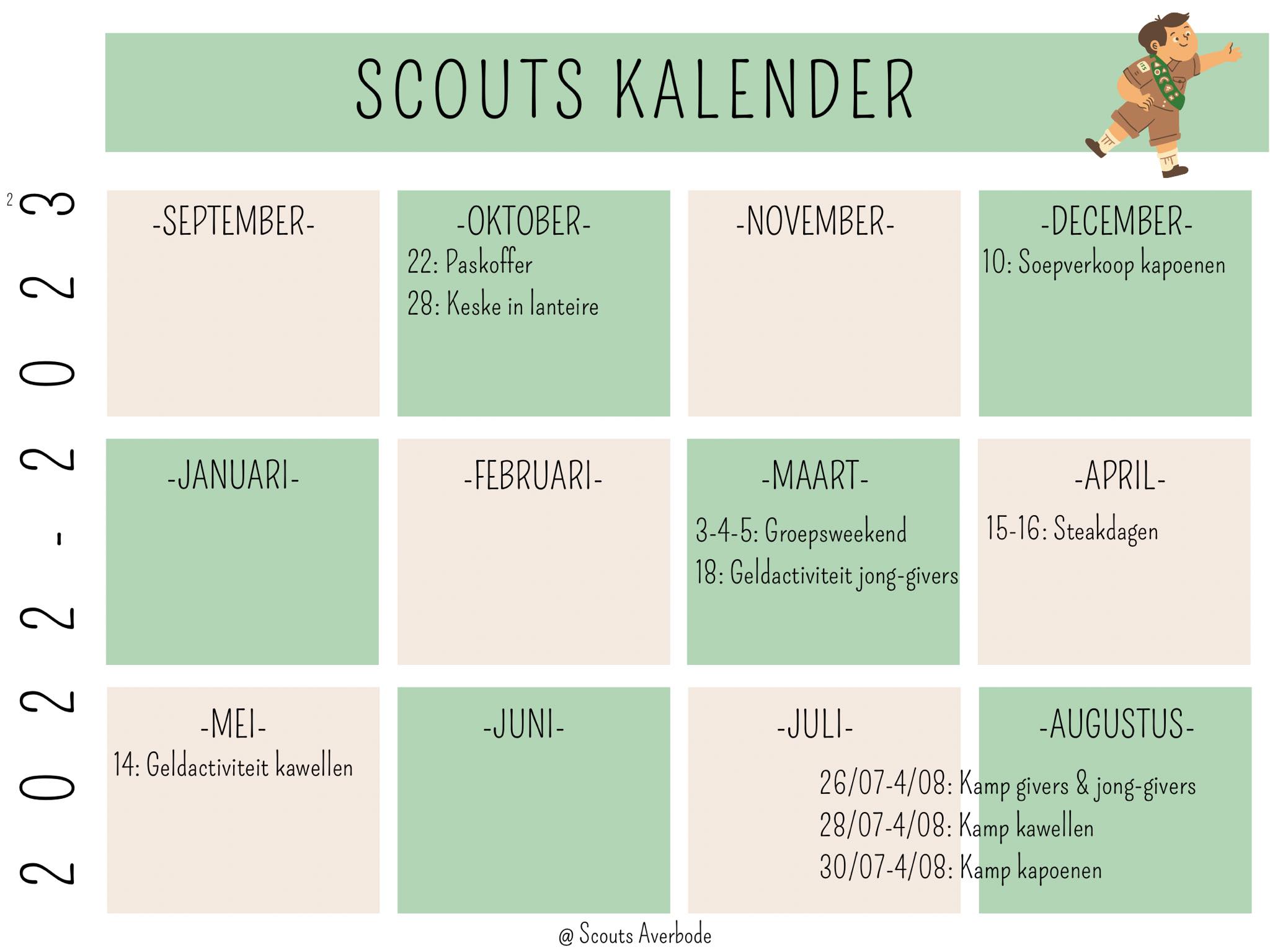 De kalender van scouts averbode