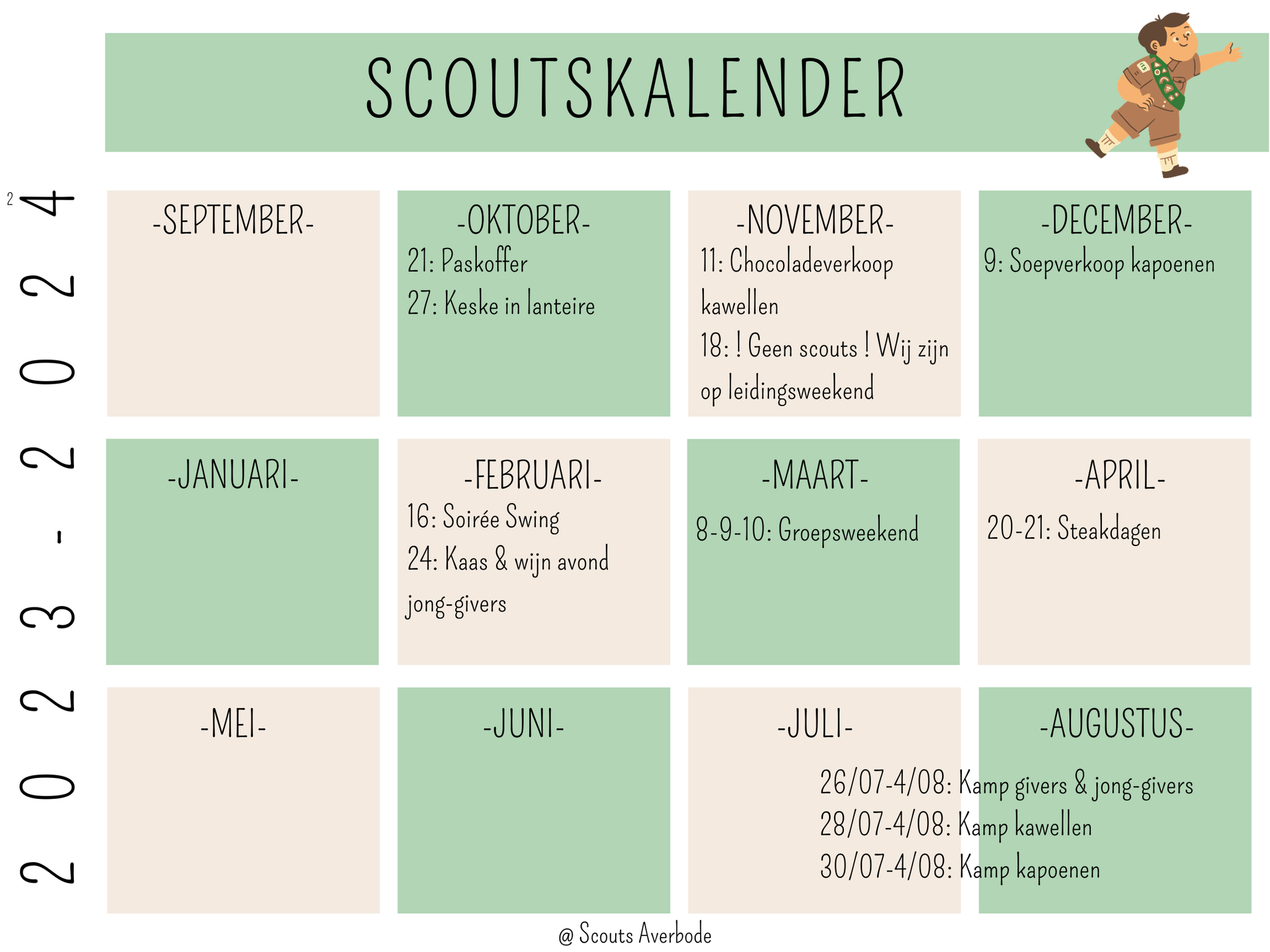 De kalender van scouts averbode